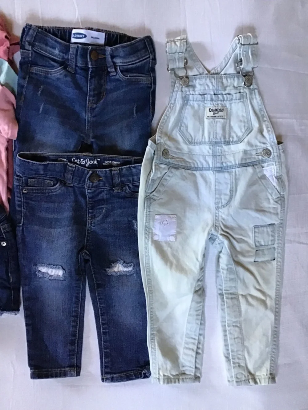 Bundle Kids Girls Overalls & Jeans Set in Green, Light Blue, Pink Size 12/18 M - Picture 3 of 8